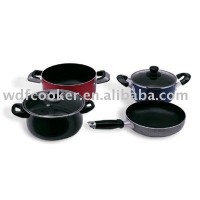 6pcs s/s aluminum non stick cookware