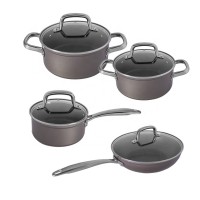 8 pcs cast steel handle non stick cookware set kitchenware with non stick wok pan  and casserole