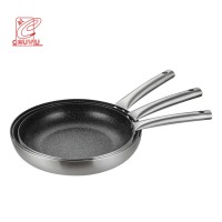 3-ply steel top quality fry pan non stick stainless steel induction frying pan