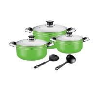 7pcs non stick press aluminum casserole cookware set