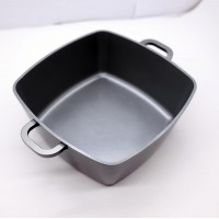 Square non stick ceramic cookware, ceramic casseroles die cast aluminium pot