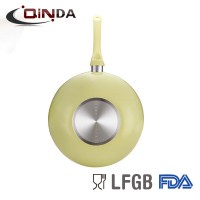 2018 new QINDA customized  color spiral/induction Ceramic Coating Wok