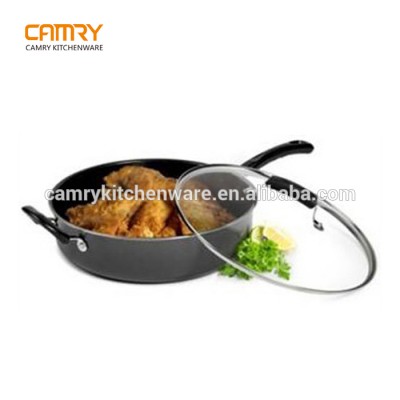 Aluminum non-stick chicken fryer with glass lid