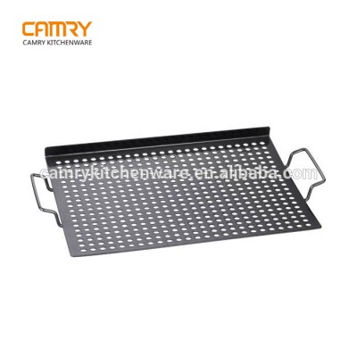 Carbon steel non-stick BBQ grill pan