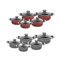 10pcs non stick press aluminum casserole cookware set